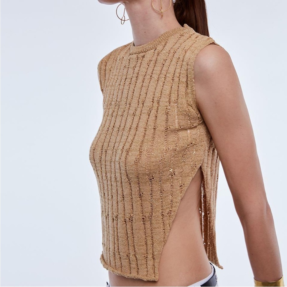 Gold Lurex Opening Vest